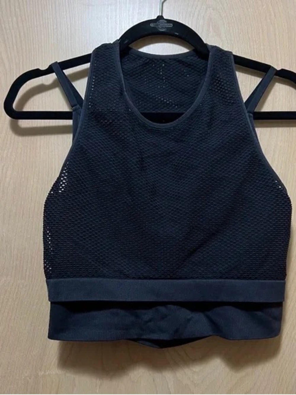 Black Mesh Sports Bra